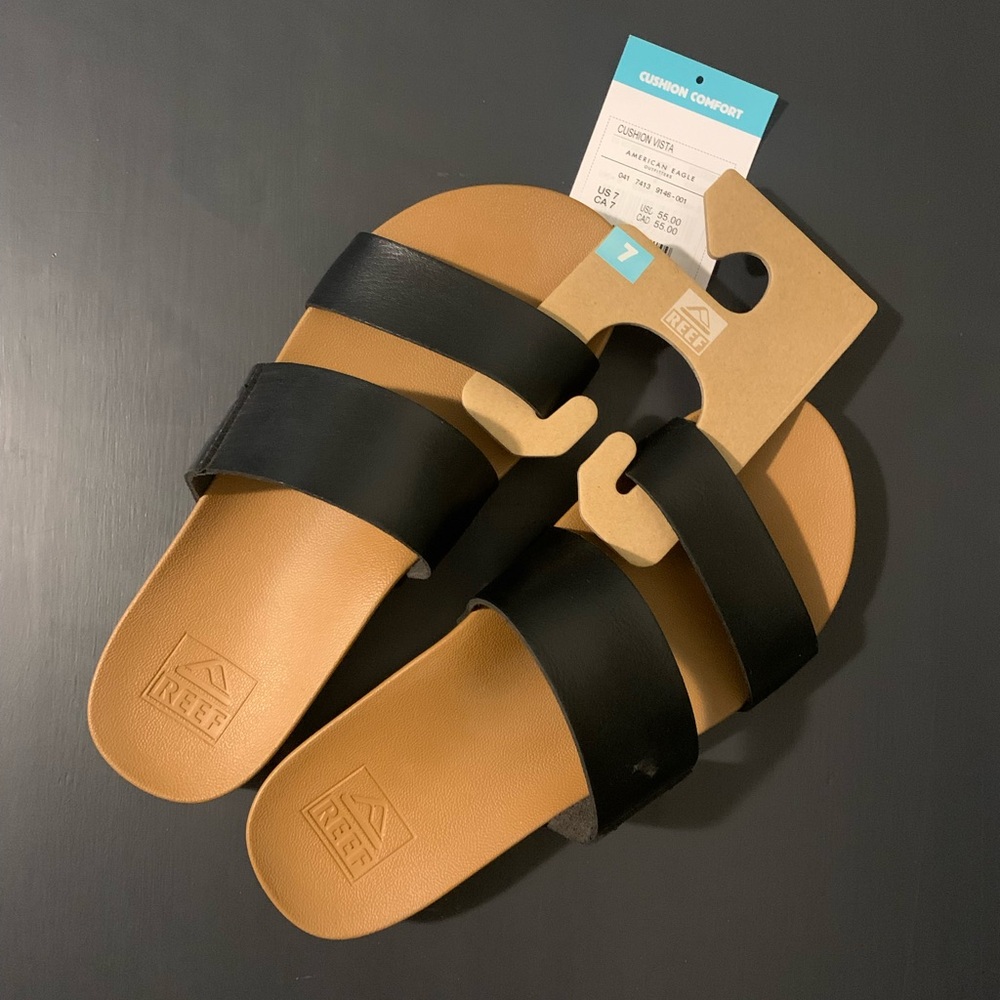 2 Strap Black Sandals